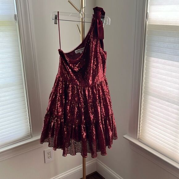 Geisha Designs One-Shoulder Fit & Flare Sequin Mini Dress Paras and Shalini 6 - Picture 5 of 9